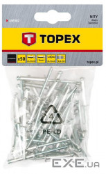 Заклепки Topex алюмінієві, 50 шт., 3.2x10 мм (43E302)