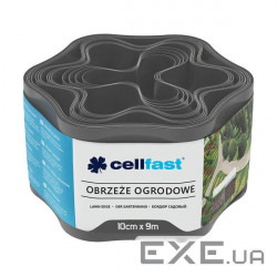Стрічка газонна Cellfast, бордюрна, хвиляста, 10см x 9м, графіт (30-051) (30-051)