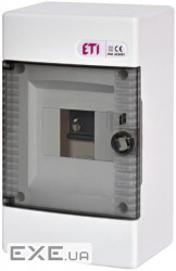 Щит ETI зовнішн. розподільний ECT 4 PT (4мод.проз.дверцята) (1100140) ) (1100140)