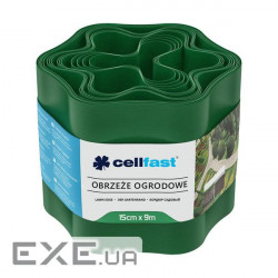 Стрічка газонна Cellfast, бордюрна, хвиляста, 15см x 9м, зелена (30-002H) (30-002H)