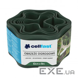 Стрічка газонна Cellfast, бордюрна, хвиляста, 10см x 9м, темно-зелена (30-021H) (30-021H)