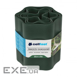 Стрічка газонна Cellfast, бордюрна, хвиляста, 20см x 9м, темно-зелена (30-023H) (30-023H)